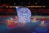 People watch the inauguration ceremony, Thursday, May 16, 2019, of the Al Wakrah stadium, which is the first stadium has been built from the scratch for the 2022 FIFA World Cup in Doha, Qatar. (AP Photo/Kamran Jebreili)