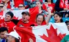 Canadian fans wait for the start of the Women's World Cup Group E soccer match between Canada and Cameroon in Montpellier, France, Monday, June 10, 2019. (AP Photo/Claude Paris)