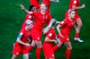United States' Samantha Mewis celebrates after scoring her team's fourth goal during the Women's World Cup Group F soccer match between the United States and Thailand at the Stade Auguste-Delaune in Reims, France, Tuesday, June 11, 2019. (AP Photo/Francois Mori)