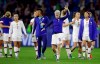 United States' Megan Rapinoe celebrates with her teammates after her team's 2-0 win over Sweden in their Women's World Cup Group F soccer match at Stade Océane, in Le Havre, France, Thursday, June 20, 2019. (AP Photo/Alessandra Tarantino)