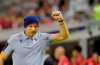 Bologna coach Sinisa Mihajlovic celebrates at the end of Serie A soccer match between Bologna and Spal at the Dall'Ara stadium, in Bologna, Italy, Friday, Aug. 30, 2019. (AP Photo/Marco Vasini)
