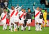 Peru's players celebrates beating Chile at the end of a Copa America semifinal soccer match at the Arena do Gremio in Porto Alegre, Brazil, Wednesday, July 3, 2019. Peru defeated Chile 3-0 and qualified to the final.(AP Photo/Ricardo Mazalan)(AP Photo/Ricardo Mazalan)