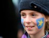 Aoife McGenity joins the border Brexit protest on the Irish border, on the Old Dublin Road, in Carrickcarnon, Ireland, Saturday, March 30, 2019. Border communities protested against Brexit by holding various rallies around Ireland. (AP Photo/Peter Morrison