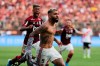 Gabriel of Brazil's Flamengo celebrates scoring his side's second goal against Argentina's River Plate during the Copa Libertadores final soccer match at the Monumental stadium in Lima, Peru, Saturday, Nov. 23, 2019. (AP Photo/Fernando Vergara)
