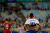 Paraguay's Derlis Gonzalez covers his face after his side's 2-2 draw with Qatar in a Copa America Group B soccer match at the Maracana stadium in Rio de Janeiro, Brazil, Sunday, June 16, 2019. (AP Photo/Silvia Izquierdo)