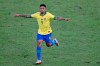 Brazil's Gabriel Jesus celebrates scoring his side's second goal against Peru during the final soccer match of the Copa America at the Maracana stadium in Rio de Janeiro, Brazil, Sunday, July 7, 2019. (AP Photo/Natacha Pisarenko)