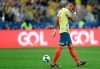 Colombia's William Tesillo looks down after missing to score during a penalty kick shoot-out against Chile in a Copa America quarterfinal soccer match at the Arena Corinthians in Sao Paulo, Brazil, Friday, June 28, 2019. Chile beat Colombia 5-4 on penalties after the match ended 0-0. (AP Photo/Andre Penner)