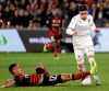Leeds United's Pablo Hernandez, right, is tackled by Western Sydney Wanderers' Keanu Baccus, during their friendly soccer match in Sydney, Australia, Saturday, July 20, 2019. (AP Photo/Rick Rycroft)