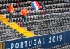 A Dutch soccer fan waves a state flag prior to the UEFA Nations League semifinal soccer match between Netherlands and England at the D. Afonso Henriques stadium in Guimaraes, Portugal, Thursday, Jun. 6, 2019. (AP Photo/Armando Franca)