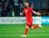 Armenia's Aleksandre Karapetyan celebrates after scoring the opening goal during the Euro 2020 group J qualifying soccer match between Armenia and Italy at the Vazgen Sargsyan Republican stadium in Yerevan, Armenia, Thursday, Sept. 5, 2019. (AP Photo/Hakob Berberyan)
