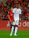 Real Madrid's Vinicius Junior reacts during the Spanish La Liga soccer match between Mallorca and Real Madrid at the Iberostar Estadi in Palma de Mallorca, Spain, Saturday, Oct. 19, 2019. (AP Photo/Francisco Ubilla)