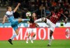 Lazio's Lucas Leiva, left, and AC Milan's Tiemoue Bakayoko challenge for the ball during the Serie A soccer match between AC Milan and Lazio, at the San Siro stadium in Milan, Italy, Saturday, April 13, 2019. (AP Photo/Luca Bruno)