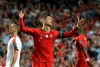 Portugal's Cristiano Ronaldo reacts during the Euro 2020 group B qualifying soccer match between Portugal and Serbia at the Luz stadium in Lisbon, Portugal, Monday, March 25, 2019. (AP Photo/Armando Franca)