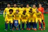Chelsea starting players pose for a team photo at the beginning of the Europa League round of 16, second leg soccer match between Dynamo Kiev and Chelsea at the Olympiyskiy stadium in Kiev, Ukraine, Thursday, March 14, 2019. (AP Photo/Efrem Lukatsky)