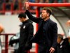 Atletico Madrid's head coach Diego Simeone gives instructions from the side line during the Champions League Group D soccer match between Lokomotiv Moscow and Atletico Madrid at the Lokomotiv Stadium in Moscow, Russia, Tuesday, Oct. 1, 2019. (AP Photo/Pavel Golovkin)