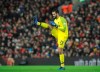Liverpool's Alisson Becker during the English Premier League soccer match between Liverpool and Manchester United at Anfield in Liverpool, England, Sunday, Dec. 16, 2018. (AP Photo/Rui Vieira)