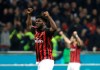 AC Milan's Franck Kessie, left, reacts at the end of the Serie A soccer match between AC Milan and Lazio, at the San Siro stadium in Milan, Italy, Saturday, April 13, 2019. (AP Photo/Luca Bruno)