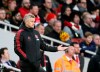 Manchester United manager Ole Gunnar Solskjaer reacts during the English Premier League soccer match between Arsenal and Manchester United at the Emirates Stadium in London, Sunday, March 10, 2019. (AP Photo/Tim Ireland)