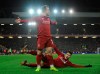 Liverpool's Xherdan Shaqiri celebrates after scoring his side's second goal during the English Premier League soccer match between Liverpool and Manchester United at Anfield in Liverpool, England, Sunday, Dec. 16, 2018. (AP Photo/Rui Vieira)