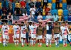 United States players walk on the pitch after their team's 1-2 loss during the quarter final match between USA and Ecuador at the U20 World Cup soccer in Gdynia, Poland, Saturday, June 8, 2019. (AP Photo/Darko Vojinovic)