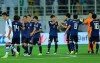 Japan players celebrate in the end of the AFC Asian Cup group F soccer match between Japan and Uzbekistan at Khalifa bin Zayed Stadium in Al Ain, United Arab Emirates, Thursday, Jan. 17, 2019. (AP Photo/Kamran Jebreili)