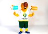 This 2019 handout photo released by Col Copa America Brasil 2019, shows the Copa Americas mascot in Rio de Janeiro, Brazil. Soccer fans will choose the name of the mascot of Copa America in Brazil this year. The organization of the tournament published on Friday two name suggestions for its capybara mascot; Capibi and Zizito. The vote will be open in Copa America's social media feeds until Apr.12. (Alexandre Loureiro-Copa America Brasil 2019 via AP)