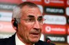 Italian Edoardo Reja, the new coach of Albania national soccer team, speaks during a news conference in Tirana, Wednesday, April 17, 2019. The Albanian football federation has signed a seven-month contract with Italian Edoardo 'Edy' Reja as its national team coach and he keeps the post until the end of the European Championship qualifiers in November. (AP Photo/Hektor Pustina)