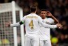 Real Madrid's Sergio Ramos celebrates after scoring his side's third goal during a Champions League group A soccer match between Real Madrid and Galatasaray at the Santiago Bernabeu stadium in Madrid, Wednesday, Nov. 6, 2019. (AP Photo/Bernat Armangue)