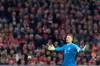 Bayern goalkeeper Manuel Neuer reacts during the German Bundesliga soccer match between FC Bayern Munich and Borussia Dortmund in the Allianz Arena in Munich, Germany, on Saturday, April 6, 2019. (AP Photo/Kerstin Joensson)