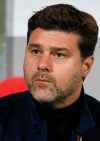 Tottenham's manager Mauricio Pochettino sits on the bench before the Champions League group B soccer match between Red Star and Tottenham, at the Rajko Mitic Stadium in Belgrade, Serbia, Wednesday, Nov. 6, 2019. (AP Photo/Darko Vojinovic)