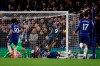 Leicester's Jamie Vardy scores his side opening goal during the English Premier League soccer match between Chelsea and Leicester City at Stamford Bridge stadium in London, Saturday, Dec. 22, 2018.(AP Photo/Frank Augstein)