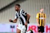 PAOK's Chuba Akpom celebrates after scoring against AEK Athens, during the Greek Cup final soccer match at the empty of fans Olympic stadium in Athens, Saturday, May 11, 2019. (AP Photo/Yorgos Karahalis)