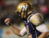Joe Bryksa / Winnipeg Free Press
Winnipeg Blue Bombers quarterback Joey Elliott celebrates the game-winning fourth-quarter touchdown against the Hamilton Tiger-Cats Thursday.