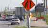 WAYNE GLOWACKI / WINNIPEG FREE PRESS
The zipper-merge trial started Wednesday morning for road construction in the northbound lanes of Lagimodiere Boulevard.