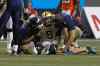 Ben Nelms / Reuters
Winnipeg Blue Bombers QB Drew Willy is checked by medical staff after getting injured against the B.C. Lions on Saturday night at BC Place.