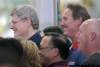JOE.BRYKSA@FREEPRESS.MB.CA
Prime Minister Stephen Harper rubs shoulders with Bristol Aerospace employees while visiting the Winnipeg plant Thursday.