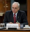 CRTC chairman Konrad von Finckenstein waits to appear before the Commons ethics committee on Parliament Hil in Ottawa, Tuesday October 18, 2011 hearing witnesses on the access to information dispute and the resulting court actions concerning the CBC. THE CANADIAN PRESS/Adrian Wyld
