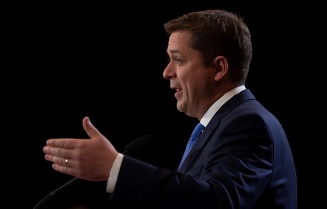 Conservative Leader Andrew Scheer speaks during a news conference in Regina, Tuesday October 22, 2019. THE CANADIAN PRESS/Adrian Wyld