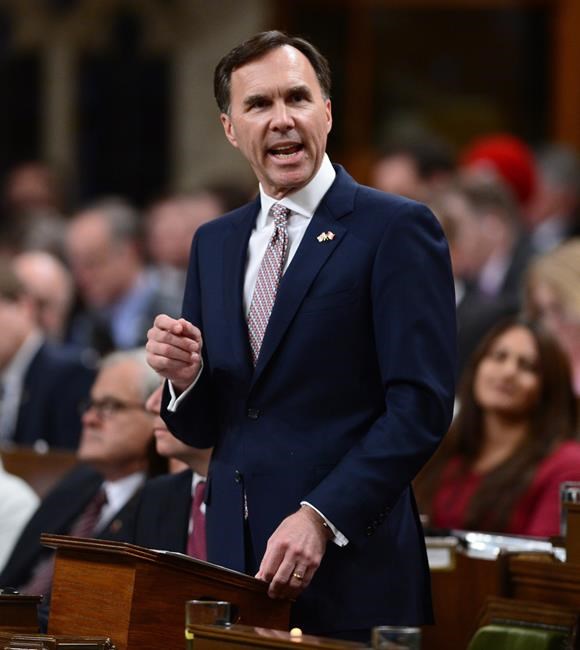 Minister of Finance Bill Morneau delivers the federal budget in the House of Commons on Parliament Hill in Ottawa, Wednesday March 22, 2017. THE CANADIAN PRESS/Sean Kilpatrick