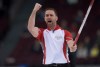 Team Newfoundland and Labrador skip Brad Gushue reacts as his final stone stops in the house to score the winning point over Team B.C. in round robin competition at the Brier curling championship in Ottawa on Thursday, March 10, 2016. THE CANADIAN PRESS/Adrian Wyld
