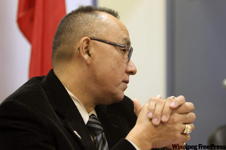JOE.BRYKSA@FREEPRESS.MB.CA
AMC Grand Chief Ron Evans demands the Province of Manitoba fast track the construction of an all-weather road to the Island Lakes Community to help end the no running water crisis.