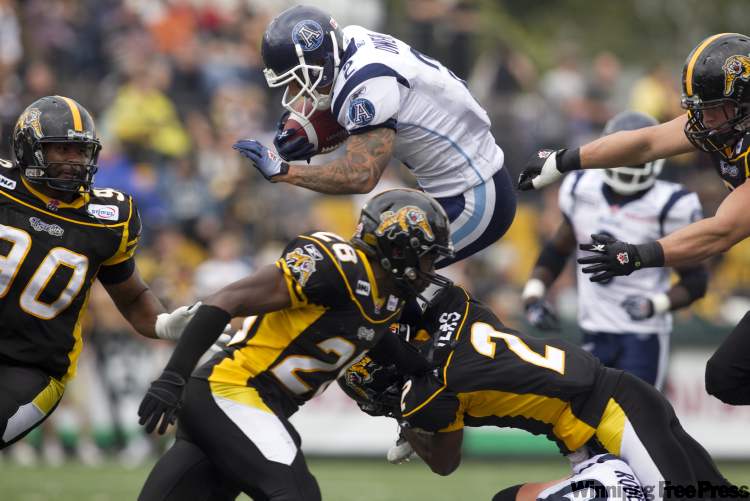 CHRIS YOUNG / THE CANADIAN PRESS ARCHIVES
The Argos want to go up and over the Tiger-Cats on Sunday in Hamilton to set up an East Division final with the Alouettes.
