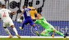 Haiti midfielder Wilde-Donald Guerrier (10) scores the winning goal past Canada goalkeeper Milan Borjan (18) as defender Derek Cornelius (4) looks on during the second half of a CONCACAF Gold Cup soccer quarterfinal Saturday, June 29, 2019, in Houston. (AP Photo/Michael Wyke)