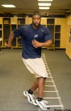 DAVID LIPNOWSKI / WINNIPEG FREE PRESS
Jabari Arthur works out inside Canad Inns Stadium Tuesday. Being sidelined last season was frustrating, the receiver says.