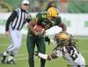 Shaughn Butts / Postmedia News
Jason Armstead of the Edmonton Eskimos is tackled in the first half by Alex Suber of the Winnipeg Blue Bombers at Commonwealth Stadium in Edmonton on Saturday.