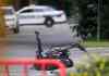 Joe Bryksa / Winnipeg Free Press
Winnipeg police bomb-unit robot handles a suspicious package found at St. Anne's Road and Bank Avenue.