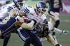 Trevor Hagan / Winnipeg Free Press
Winnipeg Blue Bombers' Brandon Stewart tackles Toronto Argonauts' Chad Owens early in the first quarter Saturday at Canad Inns Stadium.