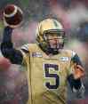 Jeff McIntosh / The Canadian Press
Winnipeg Blue Bombers' quarterback Drew Willy looks for a receiver during first half of Saturday's game against the Calgary Stampeders.