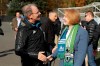 Seattle Sounders coach Brian Schmetzer, left, shakes hands with Seattle Mayor Jenny Durkan, right, at the start of a training session Friday, Nov. 8, 2019, in Tukwila, Wash. The Sounders are scheduled to face Toronto FC on Sunday in the MLS Cup soccer match in Seattle, the third time the two teams will have met for the MLS championship. (AP Photo/Ted S. Warren)