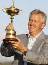 ALASTAIR GRANT / THE ASSOCIATED PRESS
European captain Colin Montgomerie lifts Ryder Cup.